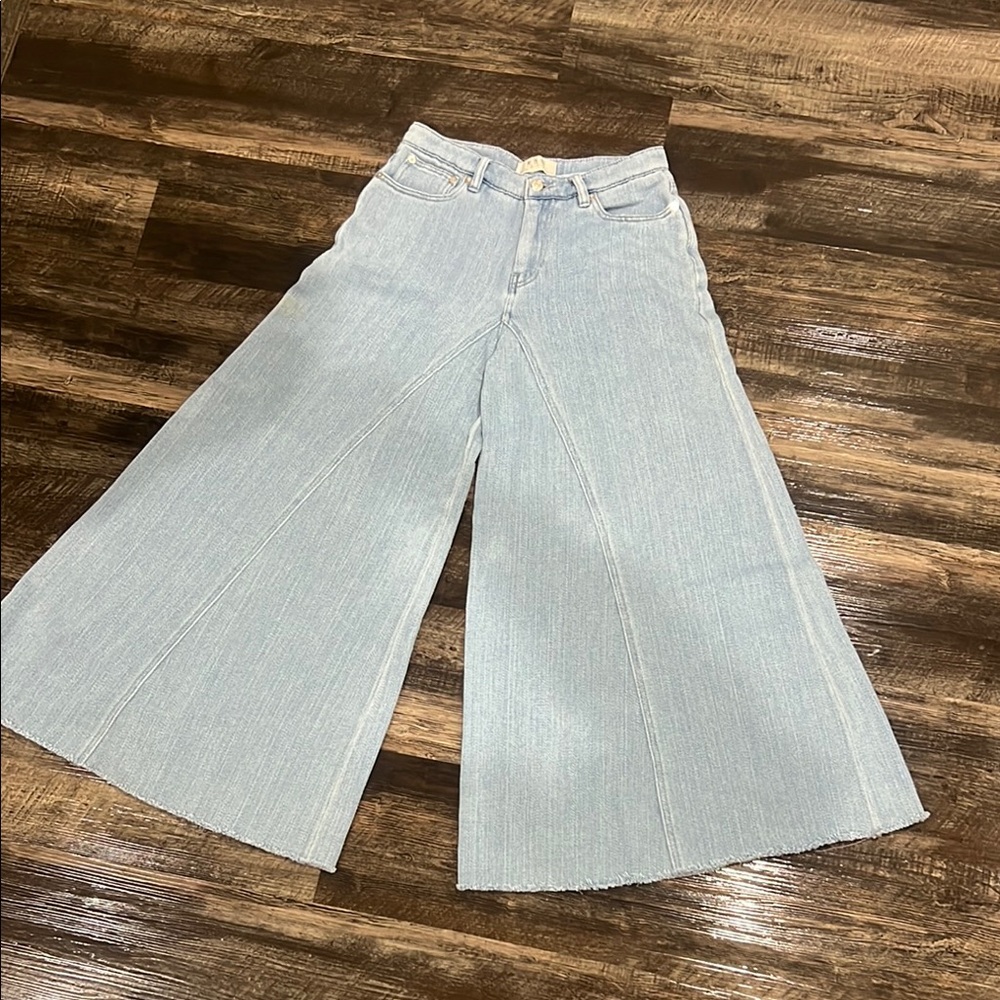 Free People Palazzo Wide-Leg Light Blue Jeans sz 26